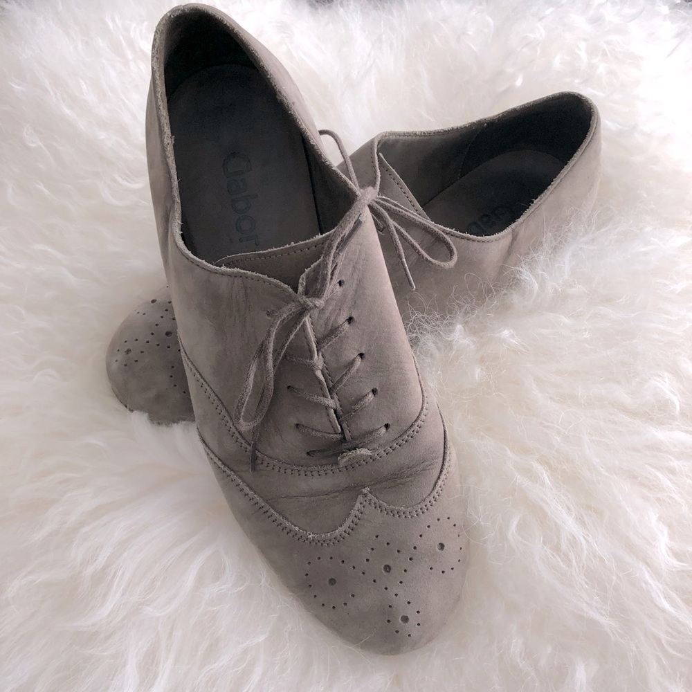 GABOR -6.5 (4.5 EU)- Sacchetto Suede Oxford Flats in grey